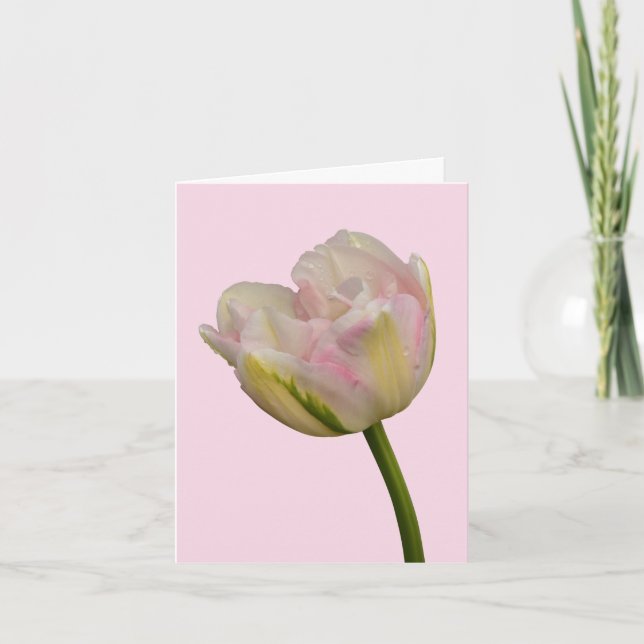 Carte Pink Tulip Blank ou Custom Grey Merci Note (Devant)