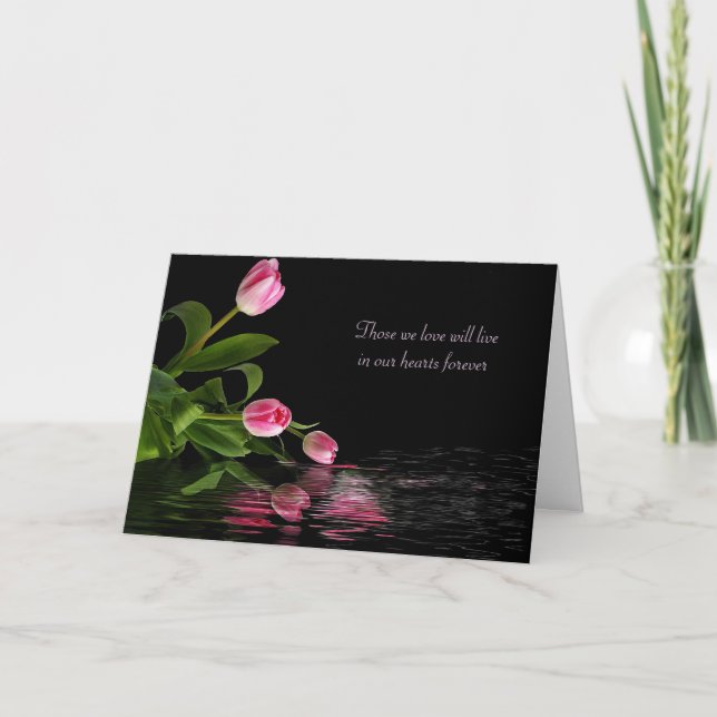 Carte Pink Tulip réflexion pour la sympathie (Devant)