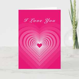 Carte Pink Valentine's Day avec Coeurs - I Love Yo