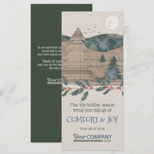 Carte Pins rustiques, Vert, Beige Entreprise Vacances