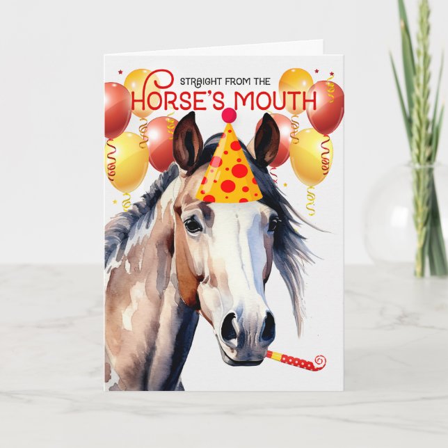 Carte Pinto Paint Horse Amusant Anniversaire (Devant)