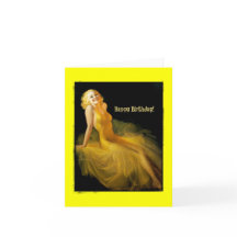 Pinup d'anniversaire en jaune