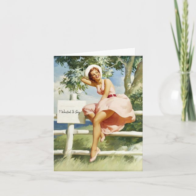 Carte Pinup Vintage, Anniversaire (Devant)