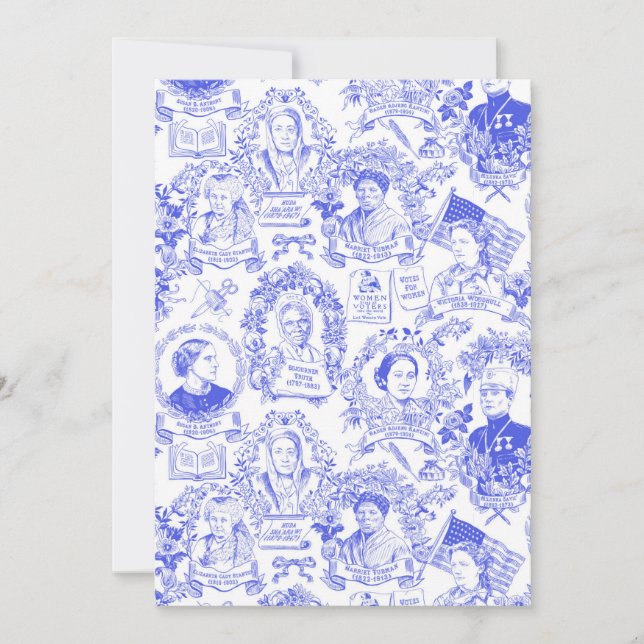 Carte Pionniers féministes historiques Toile Bleue (Devant)