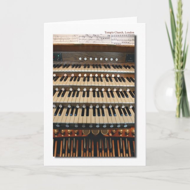 Carte Pipe organ at Temple Church, London Greeting card (Devant)