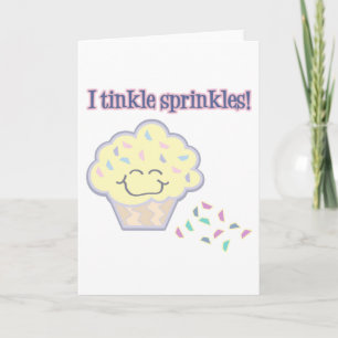 Carte pipi paillettes gâteau rigolo
