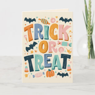 Carte Pique Ou Traiter Pastel Halloween