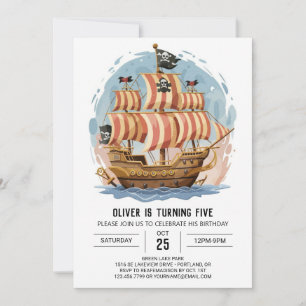 Carte Pirate amusante Enfants Pirate Anniversaire