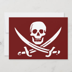 Carte Pirate crâne et épées, Jolly roger