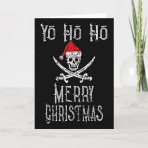 Carte Pirate de vacances Yo Ho Ho Joyeux Noël Chapeau de