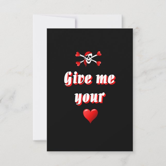 Carte Pirate et coeurs (Devant)