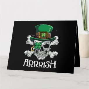 Carte Pirate Jour de la Saint Patrick Arrrish Leprechaun