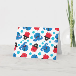 Carte Pirate Octopus, Motif de pieuvre, Animaux de mer