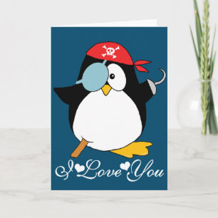 Carte Pirate Penguin Je T'Aime