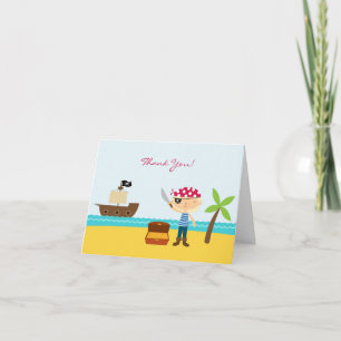 Carte Pirate pliée Merci