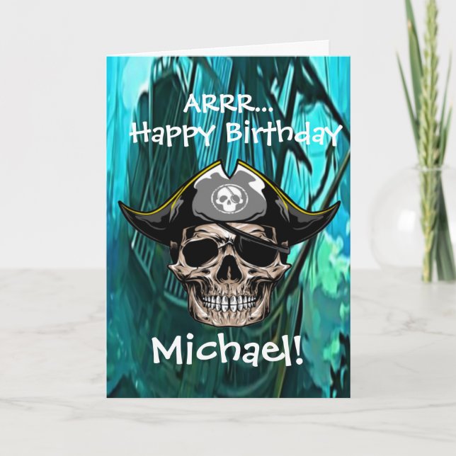 Carte Pirate Skull Capitaine Jack (Devant)