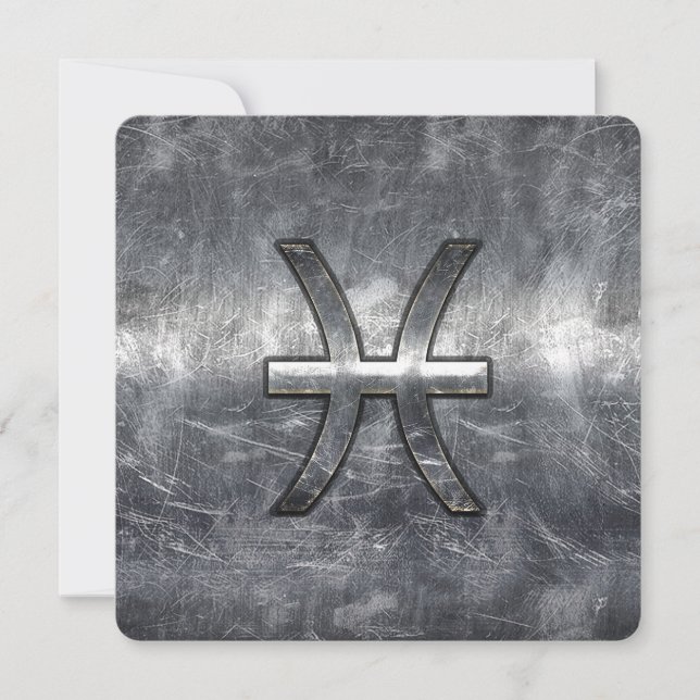Carte Pisces Zodiac Connexion Gruning acier style print (Devant)