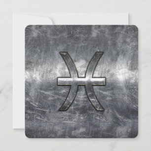 Carte Pisces Zodiac Connexion Gruning acier style print