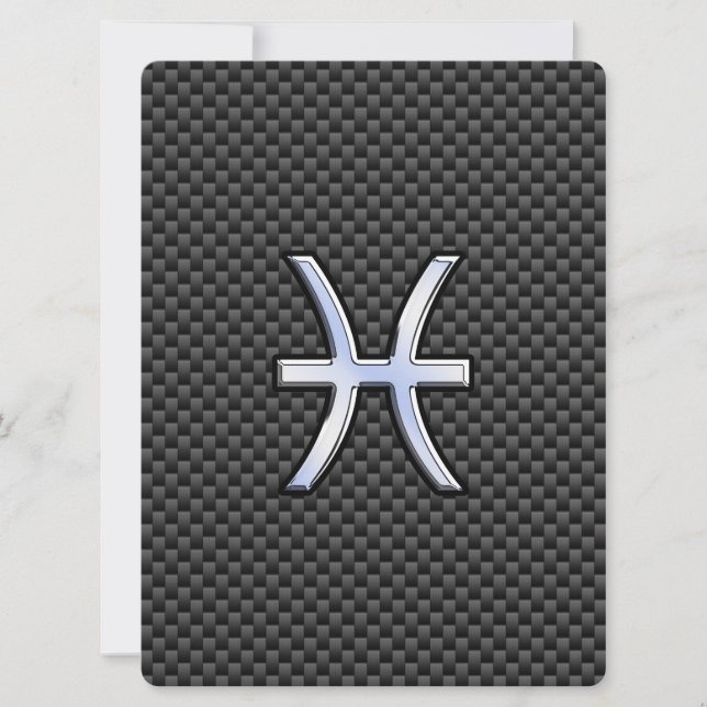 Carte Pisces Zodiac Sign on Carbon Fibre Print (Devant)