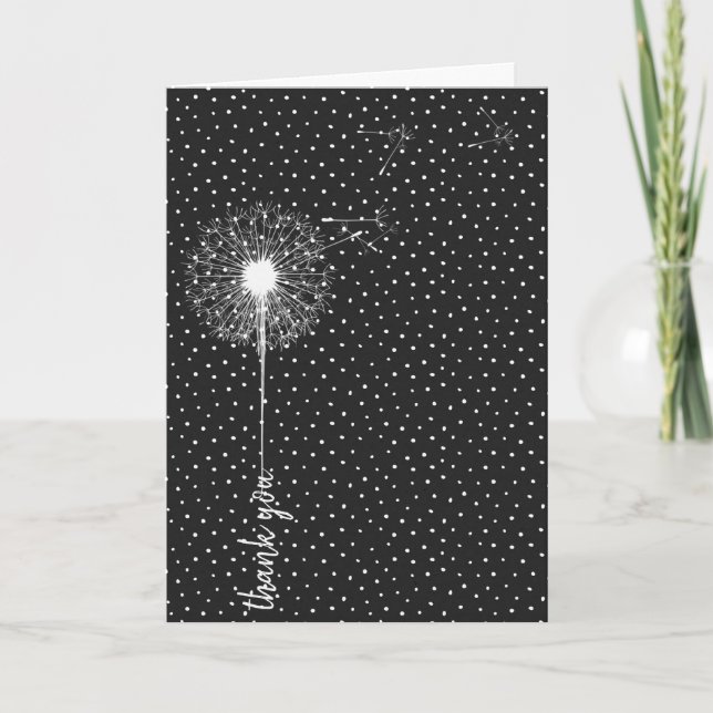 Carte pissenlit blanc pour ami (Devant)