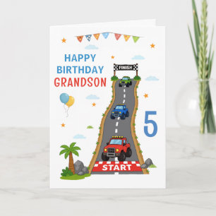 Carte Piste de Monster Truck Joyeux Anniversaire Petit-F