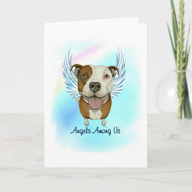 Carte Pitbull Angel Dog Pet Perte Sympathie (Devant)