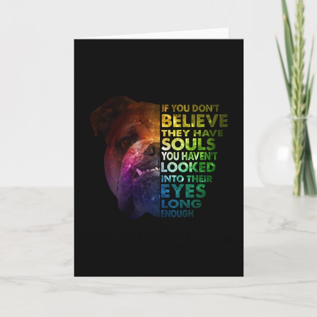 Carte Pitbull regarda Dans Leurs Yeux Assez Longs Chiens (Devant)