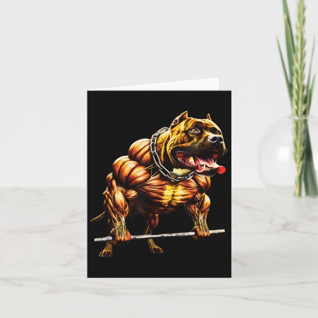 Carte Pitbulle musculaire Levant Bête Gym Animal Str (Devant)