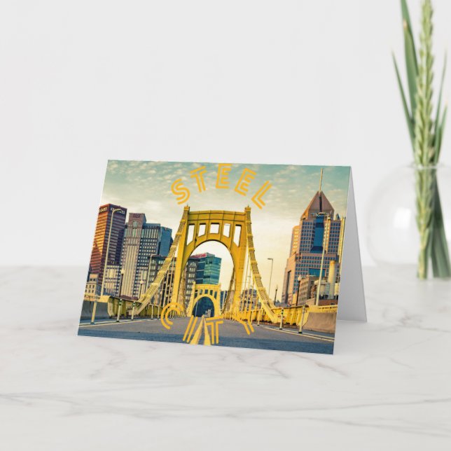 Carte Pittsburgh Steel City Skyline 412 Pennsylvania Can (Devant)
