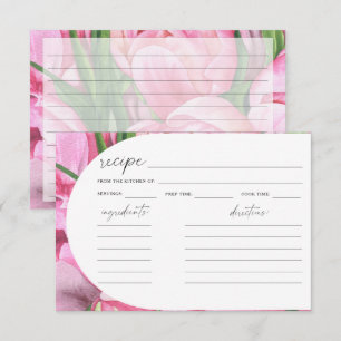 Carte Pivoines aquarelle - recette de douche nuptiale