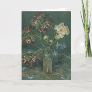 Carte Pivoines de Van Gogh & Delphiniums Bleus Art