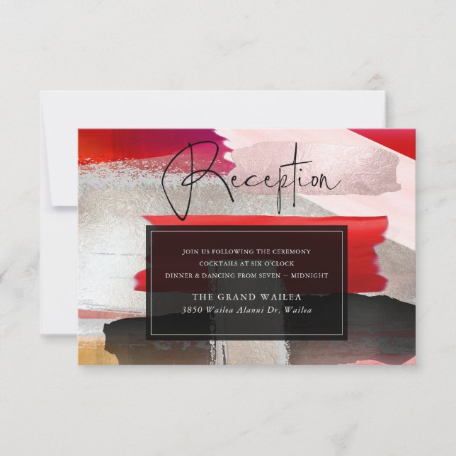 Carte PixDezines Aquarelle moderne Rouge Noir (Devant)