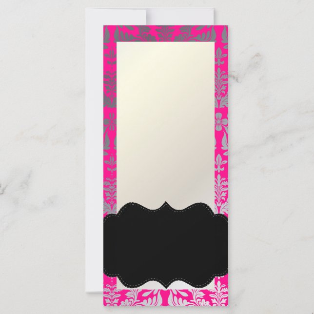 Carte PixDezines Boroque Damask/Argent do-it-yourself ro (Devant)