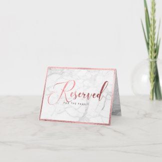 Carte PixDezines Marble Faux Rose Gold/Réservé Table