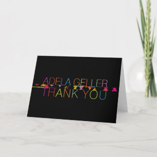 Carte PixDezines Neons Typographie Bar Mitzvah Merci 