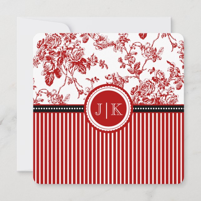 Carte PixDezines Red Toile Roses Vintages (Devant)