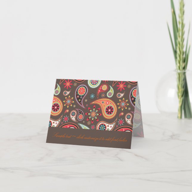 Carte PixDezines Retro Paisley, do-it-yourself arrière - (Devant)