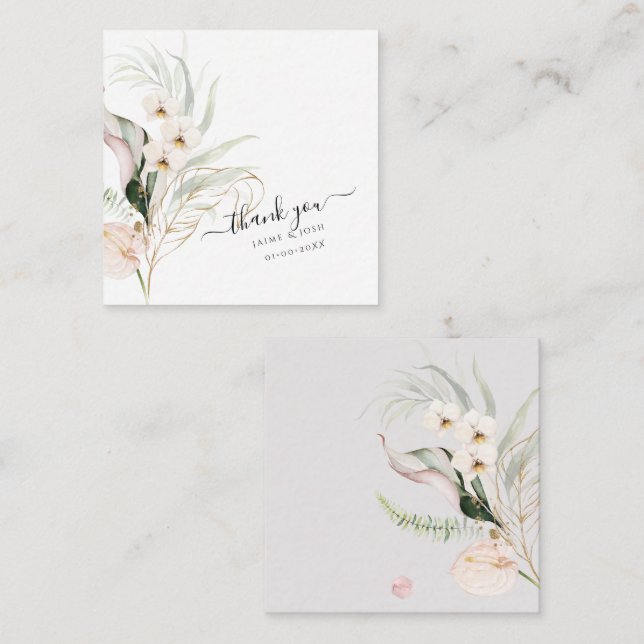 Carte PixDezines Watercolor Tropical Jungle Note C (Devant / Derrière)