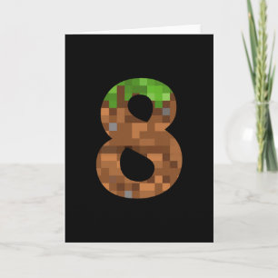 Carte Pixel 8 ans Anniversaire Numéro Huit 8 Ans 8ème Vi