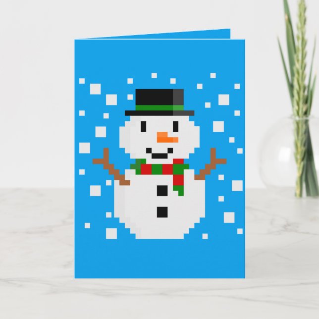 Carte Pixel Art SNOWMAN (Devant)
