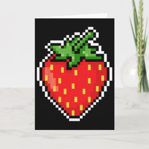 Carte Pixel Strawberry Jeu Vidéo Halloween 80s 