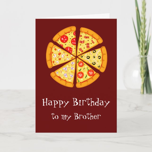 Carte Pizza Brother Anniversaire Trop Cheesy (Devant)