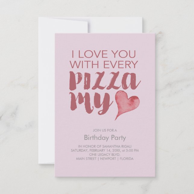 Carte Pizza My Heart Anniversaire (Devant)