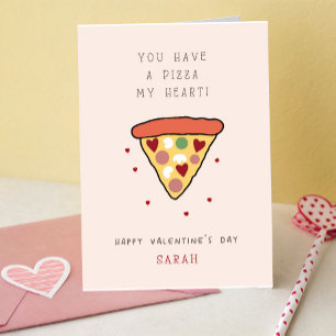 Carte Pizza My Heart Kids Classroom Saint-Valentin