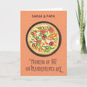 Carte Pizza personnalisable Nana et Papa Fête des grands