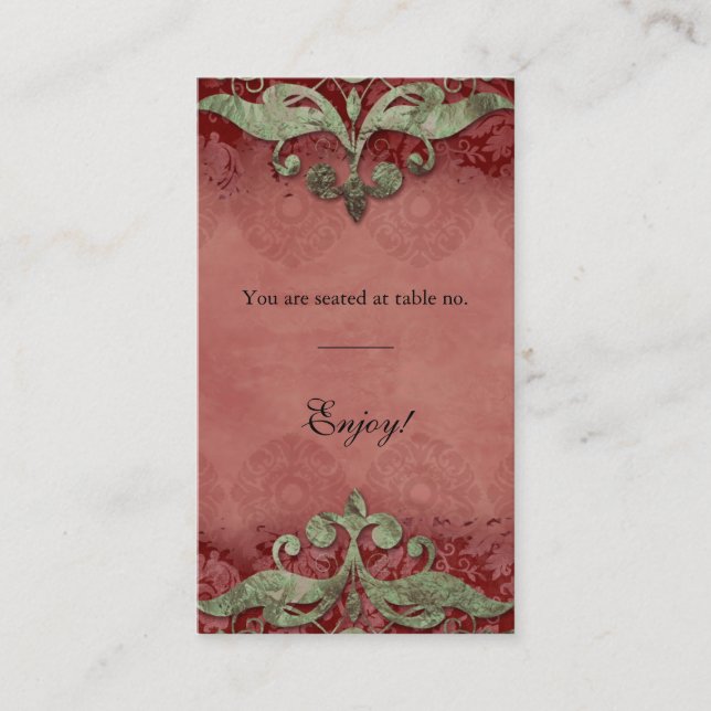 Carte Place Antique Verdigris Mariage Xmas (Devant)