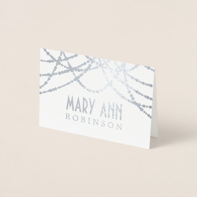 Carte Place Art Déco Silver String Lights (Devant)