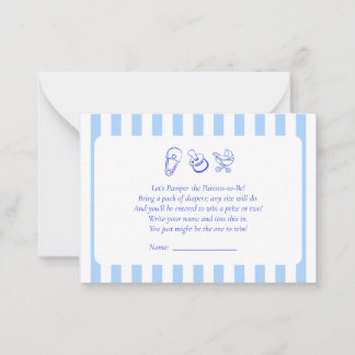 Carte Place Baby shower Bleu Déchets