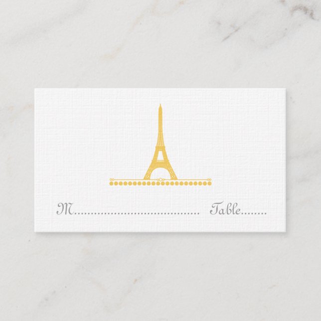 Carte Place Chic Parisienne, Jaune (Devant)