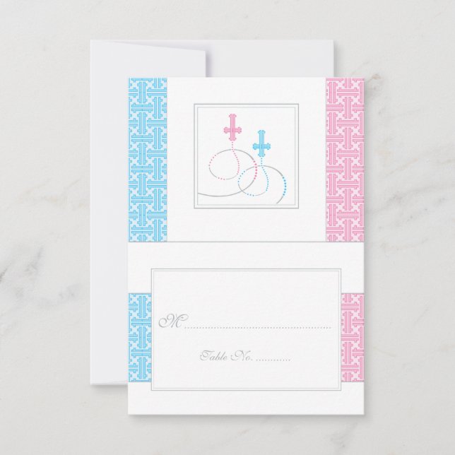 Carte Place de la table de baptême Twins| Vous ave (Devant)